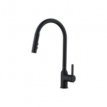 歐寶斯(OBUSE) 金字塔銅鍍雅黑色單把冷熱抽拉菜盆龍頭JZT-68505B