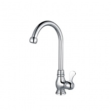 歐寶斯(OBUSE) 金字塔銅鍍鉻立式單冷大彎菜盆龍頭JZT-E84