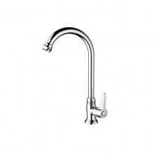 歐寶斯(OBUSE) 金字塔銅鍍鉻單冷立式大彎管菜盆龍頭(撥手)JZT-116A