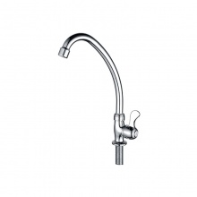 歐寶斯(OBUSE) 金字塔銅鍍鉻單冷撥手立式加長接頭菜盆龍頭JZT-716（加長)