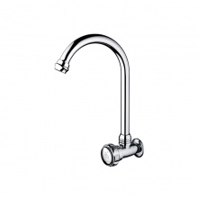 歐寶斯(OBUSE) 金字塔銅鍍鉻橫式單冷菜盆龍頭（手輪)JZT-118B