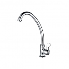 歐寶斯(OBUSE) 金字塔銅鍍鉻單冷撥手立式菜盆龍頭JZT-716A