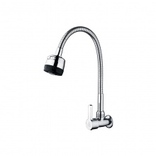 歐寶斯(OBUSE) 金字塔銅鍍鉻撥手橫式單冷波紋管菜盆龍頭JZT-7708