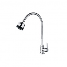 歐寶斯(OBUSE) 金字塔銅鍍鉻單冷立式波紋管菜盆龍頭JZT-7706