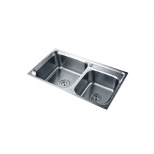 歐寶斯(OBUSE) 304不銹鋼拉絲雙盆（含去水配件)OBS-7843