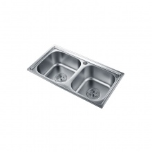 歐寶斯(OBUSE) 304不銹鋼拉絲雙盆（含去水配件)OBS-7138