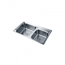 歐寶斯(OBUSE) 304不銹鋼拉絲雙盆(含去水配件)OBS-8245