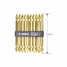 博世雙頭批頭套裝PH2/PH2十字起子頭電動(dòng)螺絲刀批頭 金色110mm十支裝