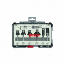 博世木工銑刀修邊機(jī)刀頭公制雙刃直刀雕刻機(jī)鑼刀開料槽電木鏤銑刀 混合刀頭6件套