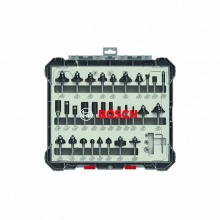 博世木工銑刀修邊機(jī)刀頭公制雙刃直刀雕刻機(jī)鑼刀開料槽電木鏤銑刀 混合刀頭30件套