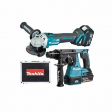 牧田makita鋰電充電式角磨機(jī)電錘套裝 鋁制攜帶箱套裝 DLX2161X