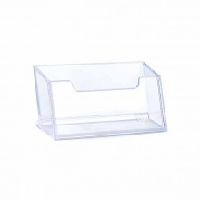 得力(deli)7623名片座(透明)桌面名片盒水晶名片盒