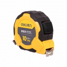 得力(deli)鋼卷尺10mx25mm自鎖包膠(黃)DL3799