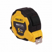 得力(deli)鋼卷尺5mx19mm自鎖包膠(黃)DL3796