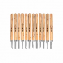 得力(deli) 木柄雕刻刀(黃)12件套 DL359012