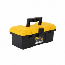 得力(deli) 工具箱(黃)加厚型工具箱PP塑料收納箱 DL6211