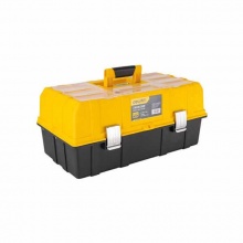 得力(deli) 折疊工具箱三層(黃)維修工具箱五金收納盒 DL432117