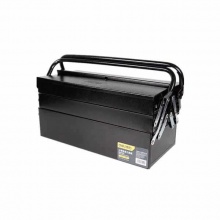 得力(deli) 鐵皮工具箱三層(黑) 手提式多功能五金工具箱 DL6232